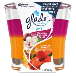 Glade Pink/Orange Vanilla Passion Fruit & Hawaiian Breeze Scent Air Freshener Candle