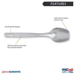 Rada Cutlery Silver Stainless Steel Cooks Spoon