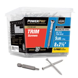 HILLMAN Power Pro No. 8 in. X 2-1/2 in. L Stainless Steel Star Trim Head Premium Deck Screws 5 lb 58