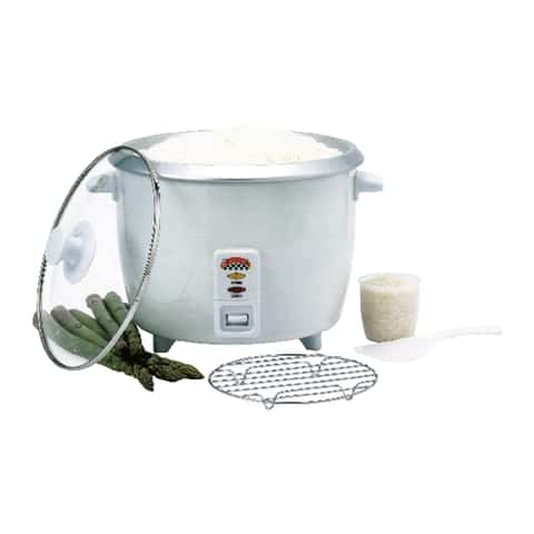 6 Cup Bene Casa Rice Cooker with glass lid, dishwasher safe rice cooker  with auto cut off, steamer rice maker with keep warm facility