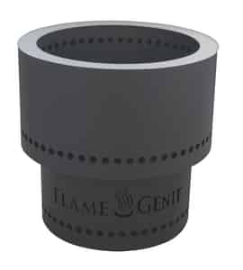 Flame Genie  Cylindrical Open Fire Pit  Wood Pellet  Fire Pit  13.5 in. H x 13.5 in. W x 12.5 in. D 