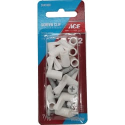 Ace White Plastic Screen Clip For 7/16 12 pk