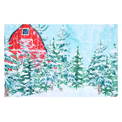 Modern Mat 20 in. W X 32 in. L Multicolored Red Barn Polyester Door Mat