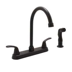 Huntington Brass Two Handle Matte Black Kitchen Faucet Side Sprayer Included