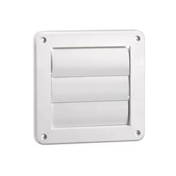 Lambro 4.23 in. W X 5.48 in. L White Plastic Wall Louver