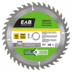 Exchange-A-Blade 7-1/4 in. D X 5/8 in. Cabinetry Carbide Finishing Saw Blade 40 teeth 1 pk