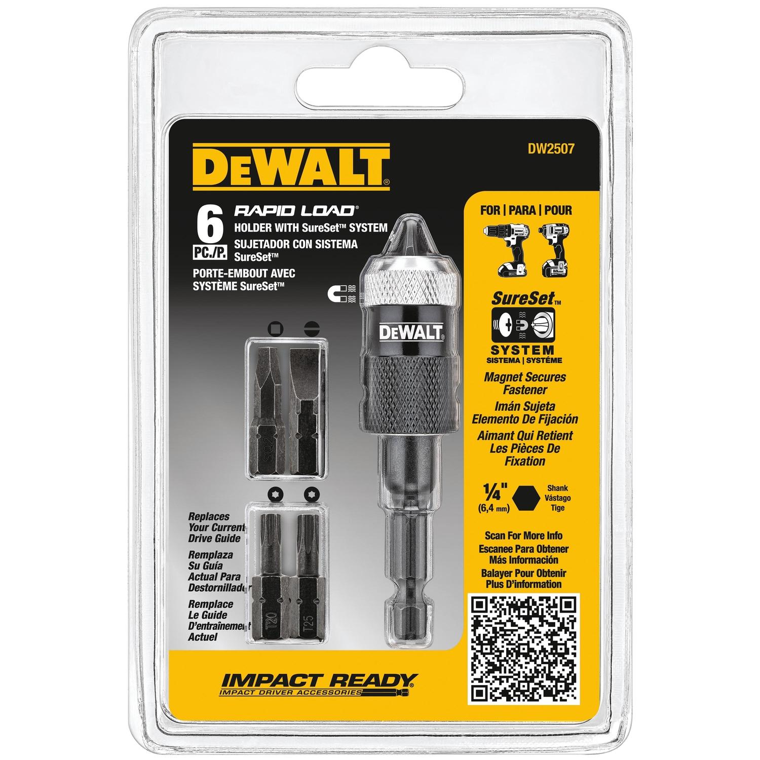 Photos - Drill Bit DeWALT Rapid Load 2 in. L Screwdriving Set Heat-Treated Steel 6 pc DW2507 