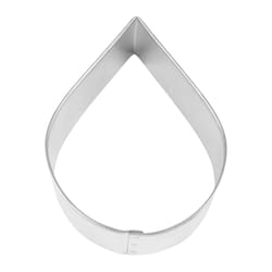 R&M International Raindrop 3 in. W X 4 in. L Cookie Cutter Silver 1 pc