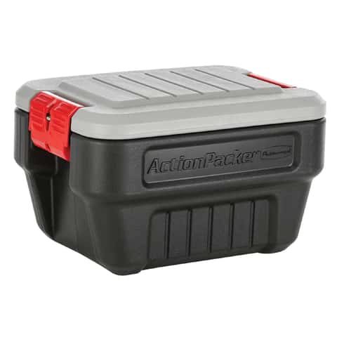 Rubbermaid 24 Gallon Action Packer Storage Box, Black