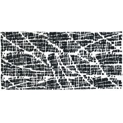 Simple Spaces 21 in. W X 54 in. L Black/White Afton Polyester Accent Rug