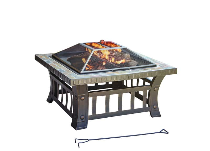 Living Accents Square Wood Fire Pit 20 In H X 30 In W X 30 In D