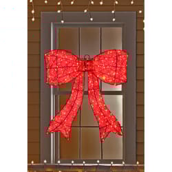 Sienna LED Red Bow 23.6 in. Hanging Decor