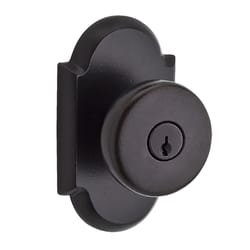 Baldwin Reserve Rustic Knob Dark Bronze Entry Lockset 2 in.