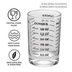 OGGI 3 oz Clear Glass Measuring Shot Glass