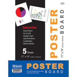 Bazic Products 14 in. W X 11 in. L White Poster Board