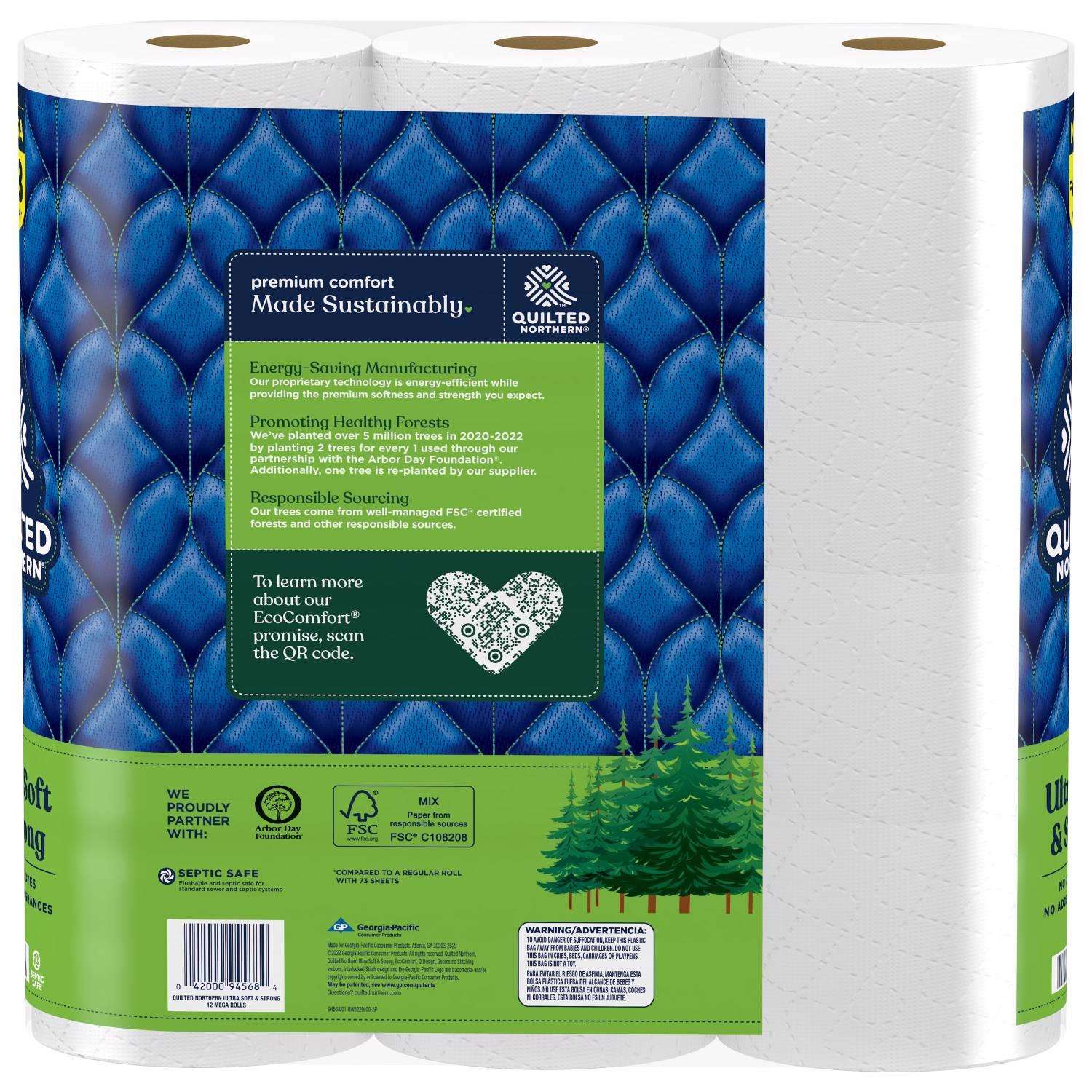 Quilted Northern Soft & Strong Bathroom Tissue, Unscented, 2-Ply, Toilet  Paper