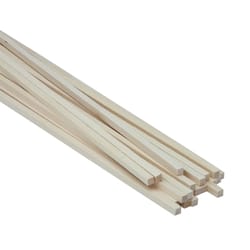 Midwest Products 1/4 in. X 1/4 in. W X 2 ft. L Basswood Strip #2/BTR Grade