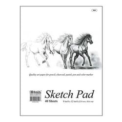 Bazic Products 9 in. W X 12 in. L Sketch Pad 40 sheet