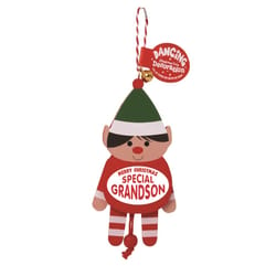 Christmas Dancing Decor Multicolored Special Grandson Ornament 5 in.