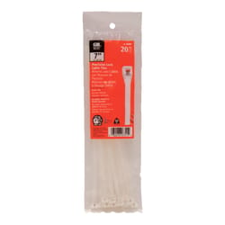 Gardner Bender 7 in. L White Cable Tie 20 pk