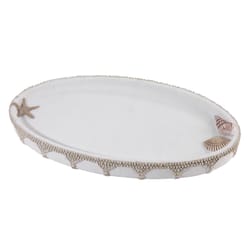 Avanti Linens Macrame Shells Ivory Plastic Bathroom Tray
