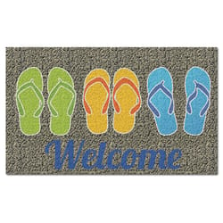 Americo Home Front Runner 18 in. W X 30 in. L Multi-Color Flip Flops Welcome Vinyl Door Mat