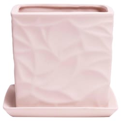 Chive Virago 5 in. D Ceramic Shape D Flower Pot Soft Pink