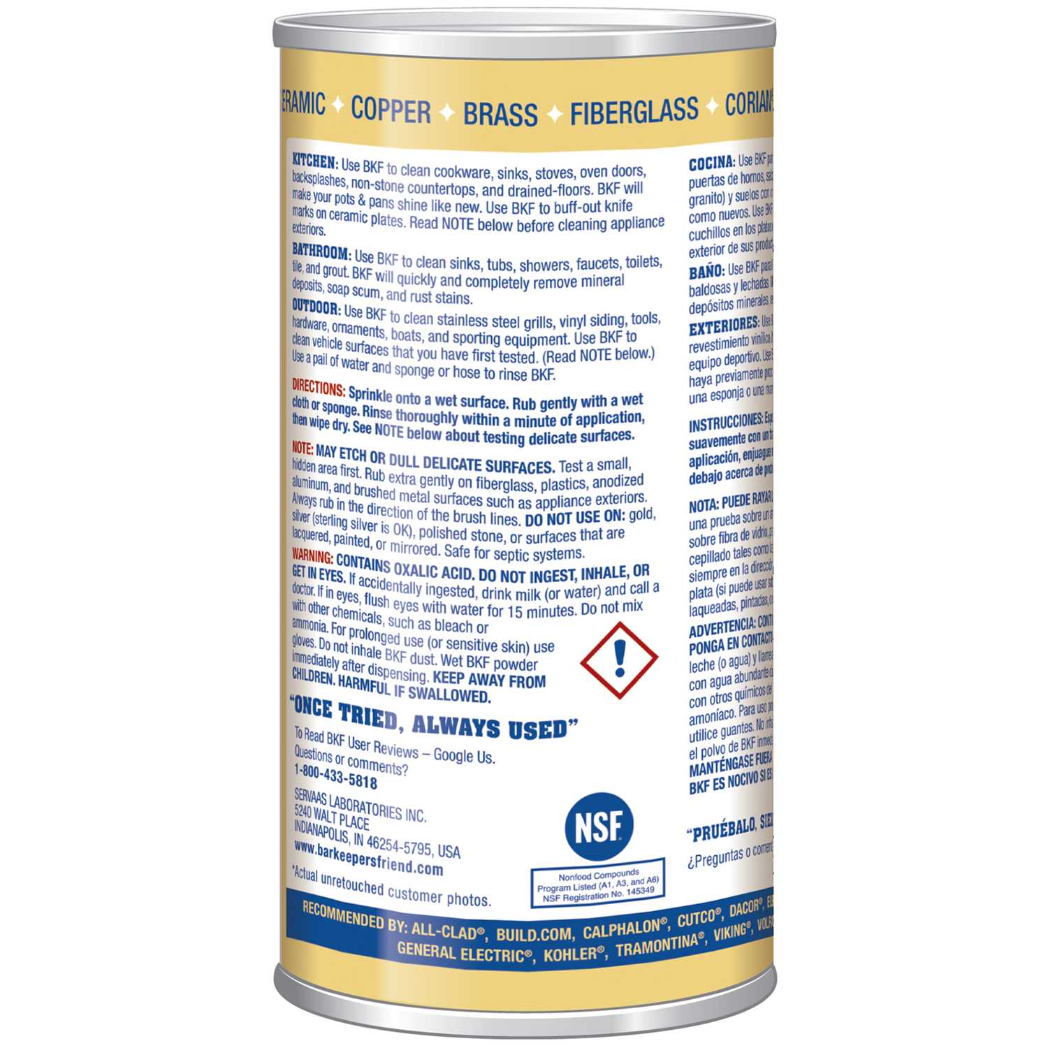 Bar Keepers Friend No Scent Stainless Steel Cleaner & Polish 15 oz