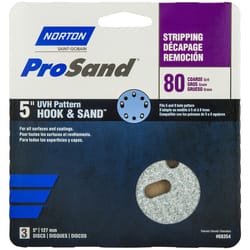 Norton ProSand 5 in. Ceramic Alumina Hook and Loop Sanding Disc 80 Grit Coarse 3 pk