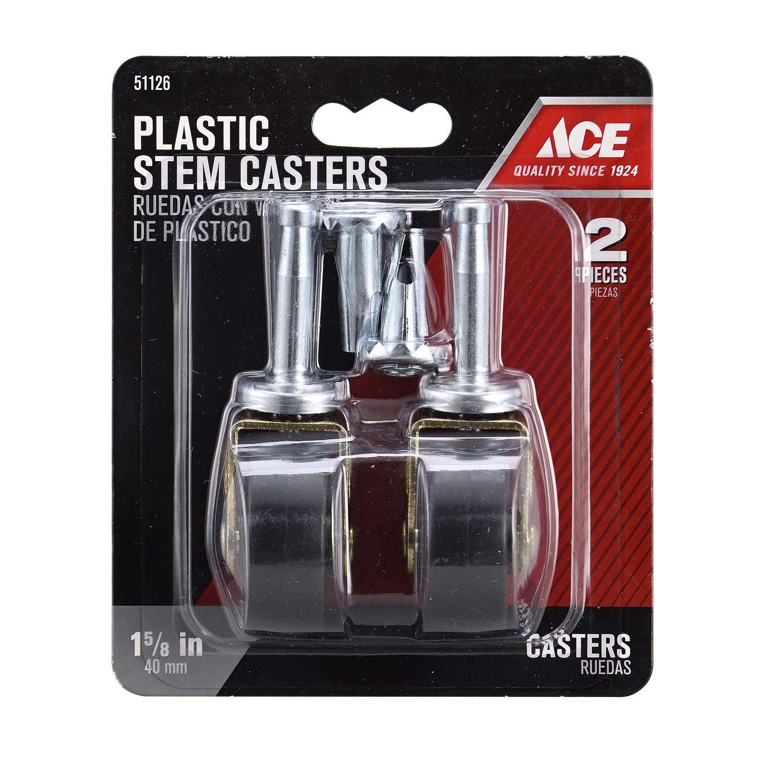 Ace 15/8 in. D Swivel Plastic Caster 50 lb 1 pk Ace Hardware