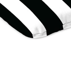 Jordan Manufacturing Black/White Cabana Stripe Polyester Seat Cushion 3 in. H X 15 in. W X 18 in. L