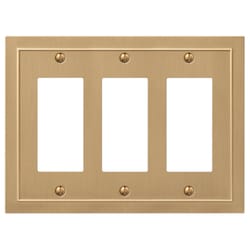 Amerelle Bethany Brushed Bronze 3 gang Zinc Decorator Wall Plate 1 pk
