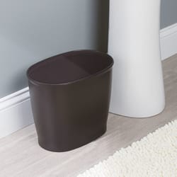 iDesign Kent 2 Black Plastic Oval Wastebasket