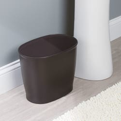 iDesign Kent 2 Black Plastic Oval Wastebasket