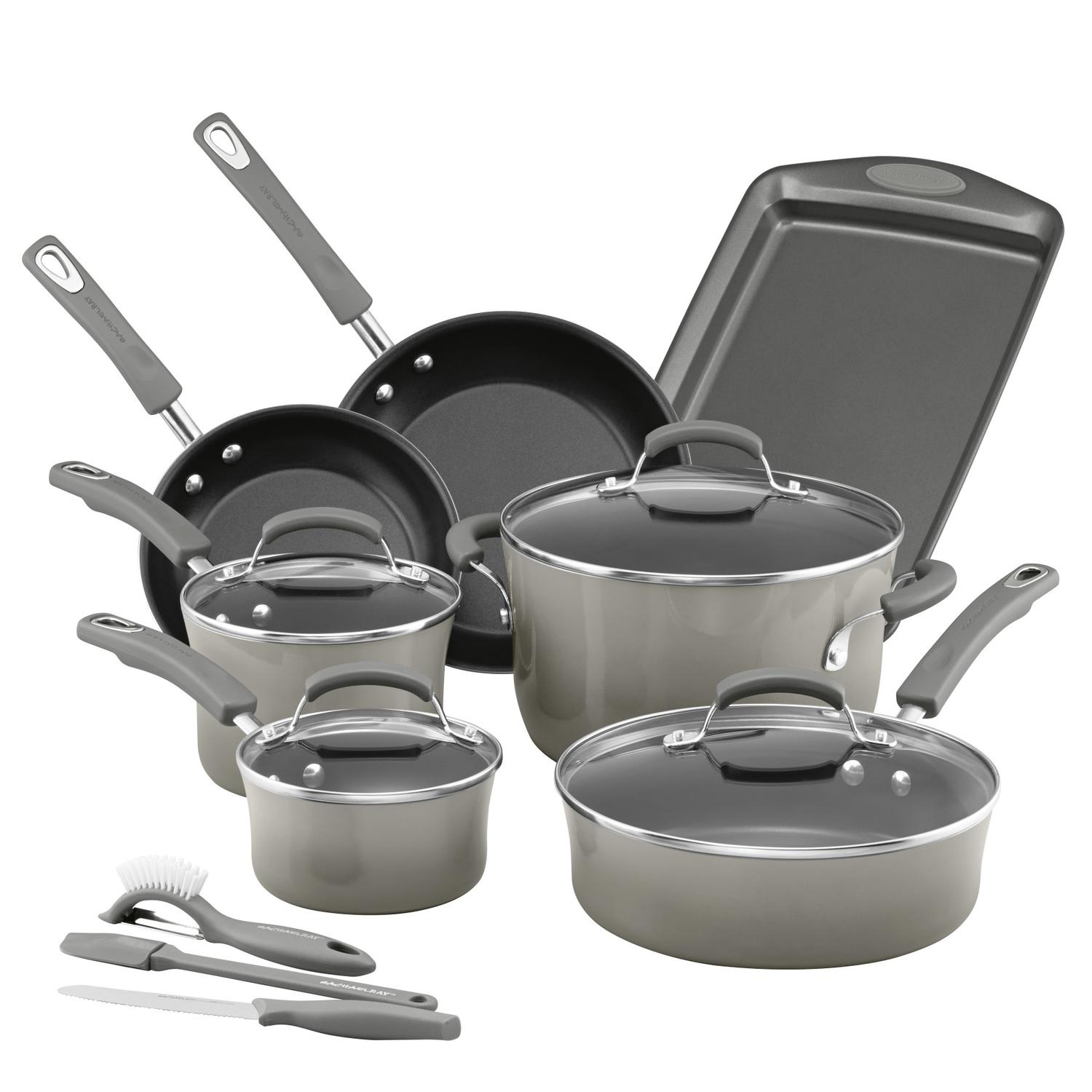 Rachael Ray Aluminum Cookware Set Gray Sansujyuku sansujyuku.com