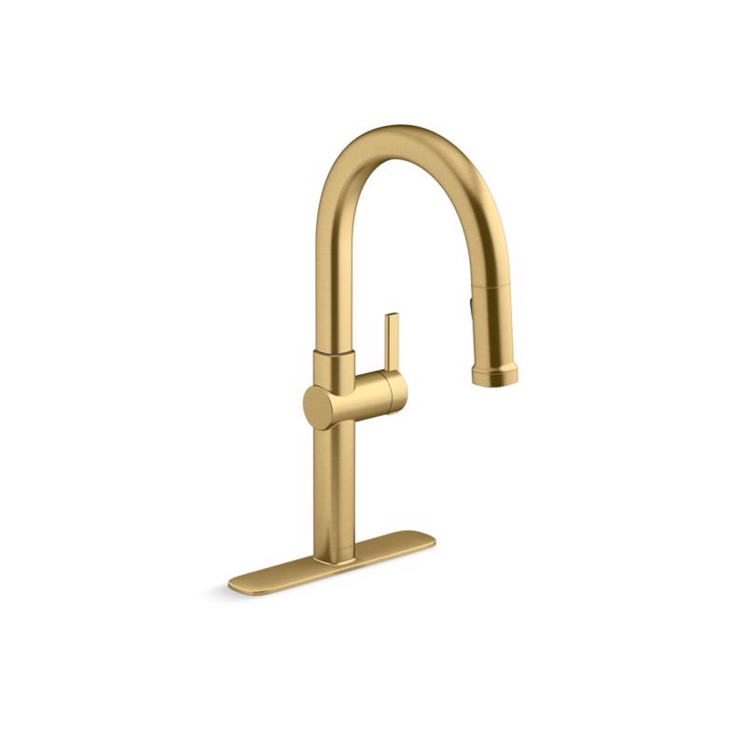 Kohler Kotor One Handle Brushed Brass Pull-Down Kitchen Faucet