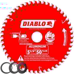 Diablo 5-3/8 in. D X 20 mm TiCo Hi-Density Carbide Circular Saw Blade 50 teeth 1 pk