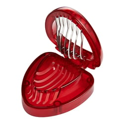 Harold Import Red ABS Plastic/Stainless Steel Strawberry Slicer