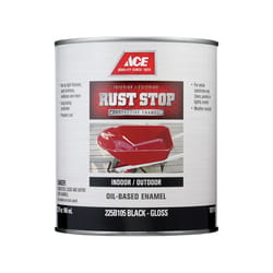 Ace Rust Stop Indoor and Outdoor Gloss Black Oil-Based Enamel Rust Prevention Paint 1 qt