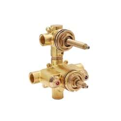 Huntington Brass Thermostatic Mixing Valve Universal 5 in. L X 4 in. W 1/2 in. Gold Brass 1 pc