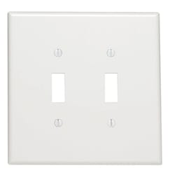 Leviton White 2 gang Thermoset Plastic Toggle Wall Plate 1 pk