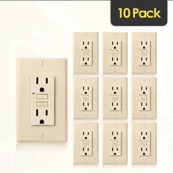 Faith 15 amps 125 V Duplex Ivory GFCI Outlet 10 pk