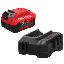 Craftsman 20V V20 CMCB204-CK 4 Ah Lithium-Ion Battery and Charger 2 pc