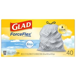 Glad ForceFlex 13 gal Fresh Tall Kitchen Bags Drawstring 40 pk