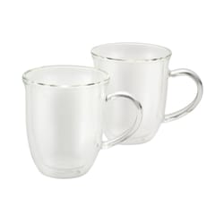 BonJour Clear Glass Cappuccino Cup Insulated Mug 2 pk