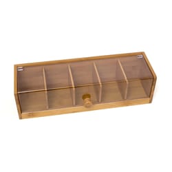 Lipper International Clear/Natural Acrylic/Bamboo Tea Box