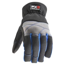 Wells Lamont FX3 Men's Indoor/Outdoor Work Gloves Black/Blue M 1 pair