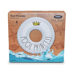 CocoNut Float Rae Dunn White Vinyl Inflatable Princess Pool Float Tube
