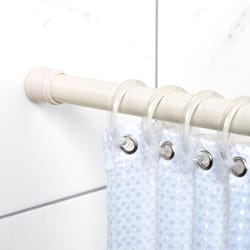 White Plastic Shower Curtain Rings Hooks for Bathroom Shower Window Rod  (White