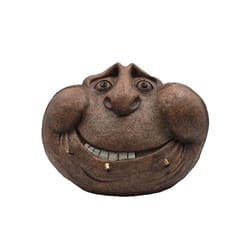 Luxe Light Decor Brown Resin/Stone 9.45 in. H X 10.12 in. L X 13.9 in. W Toothy Grin Stone with Sola